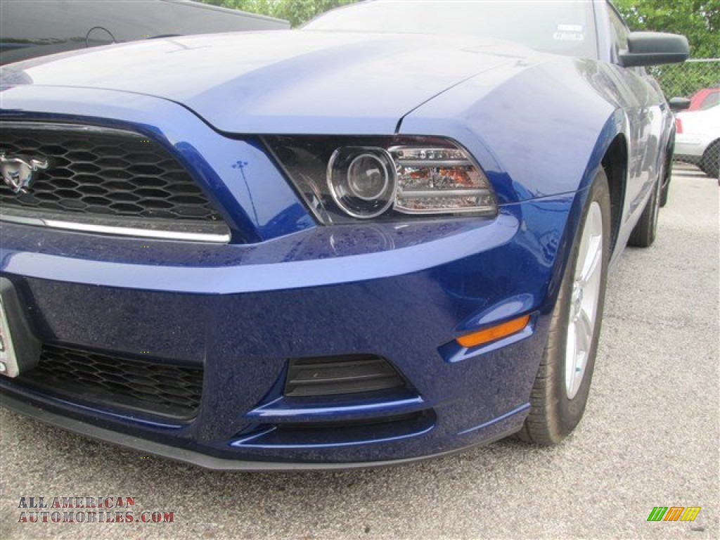 2014 Mustang V6 Premium Coupe - Deep Impact Blue / Saddle photo #6