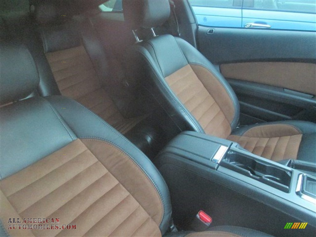 2014 Mustang V6 Premium Coupe - Deep Impact Blue / Saddle photo #8