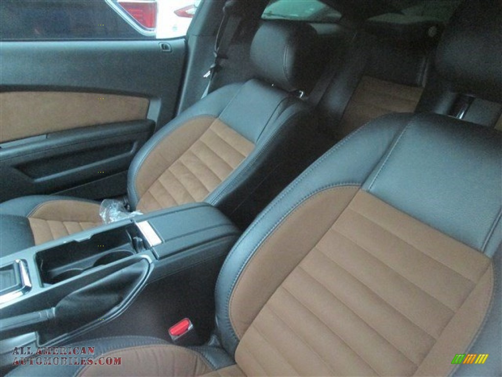 2014 Mustang V6 Premium Coupe - Deep Impact Blue / Saddle photo #10