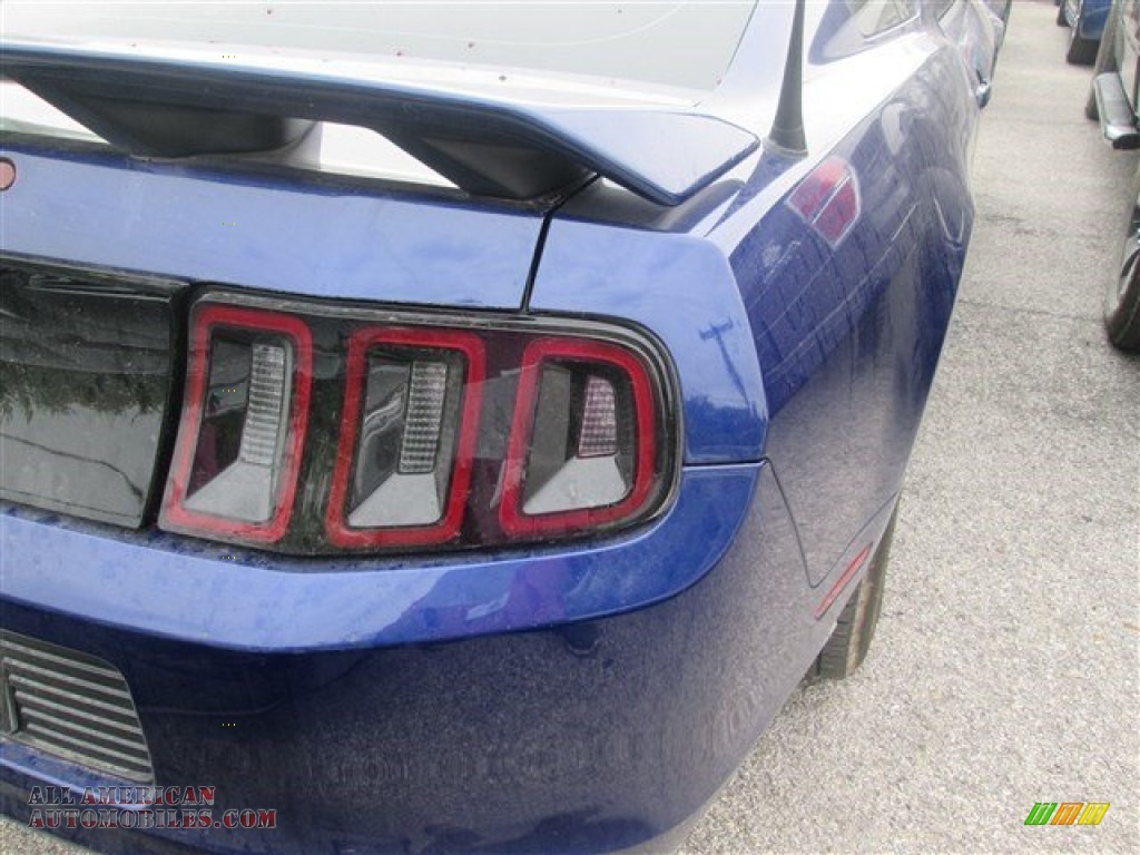 2014 Mustang V6 Premium Coupe - Deep Impact Blue / Saddle photo #13