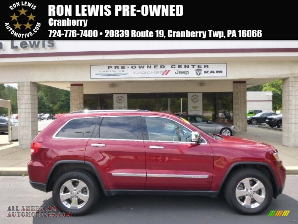 Deep Cherry Red Crystal Pearl / Black/Light Frost Beige Jeep Grand Cherokee Limited 4x4