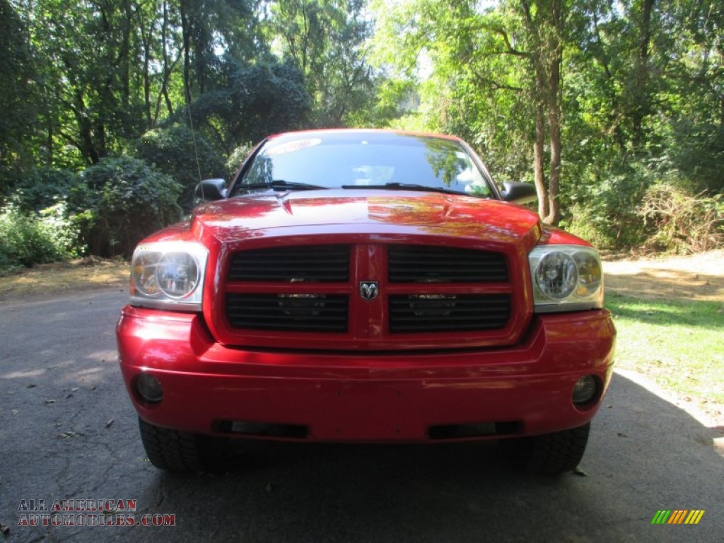2006 Dakota SLT Quad Cab 4x4 - Flame Red / Medium Slate Gray photo #7