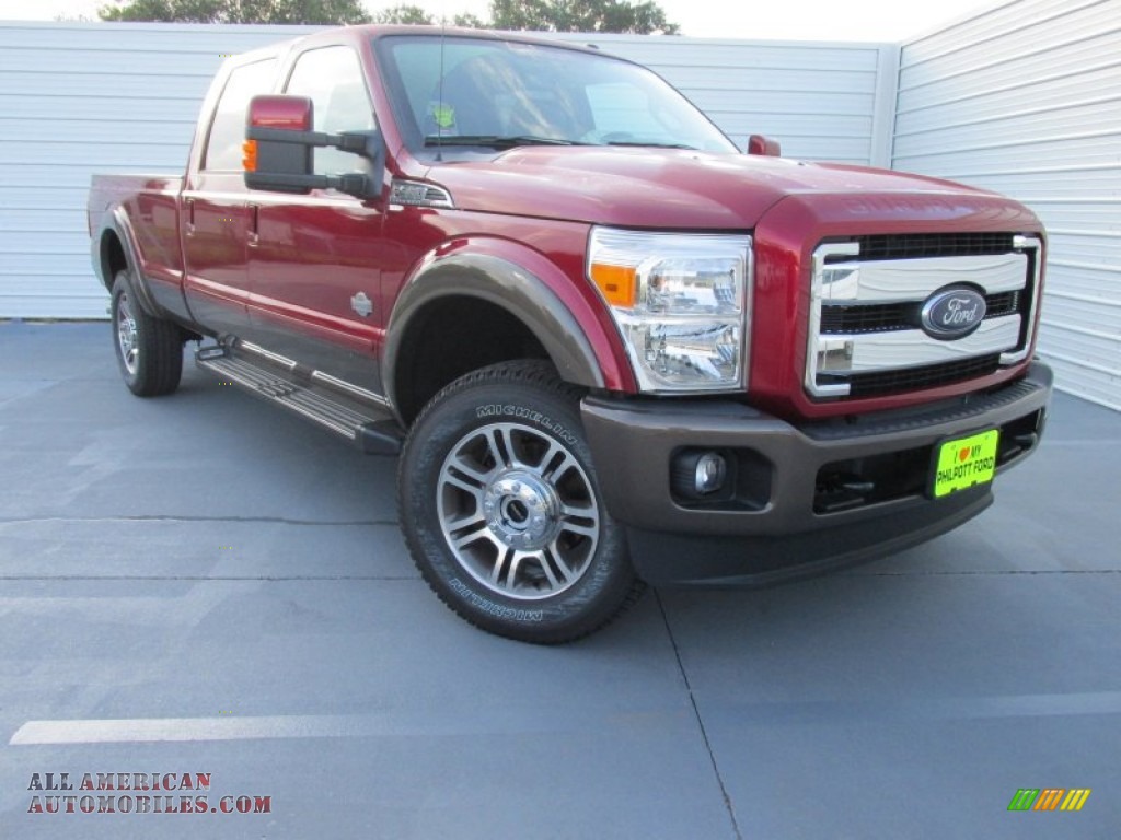 2015 F350 Super Duty King Ranch Crew Cab 4x4 - Ruby Red / King Ranch Mesa Antique Affect/Adobe photo #2