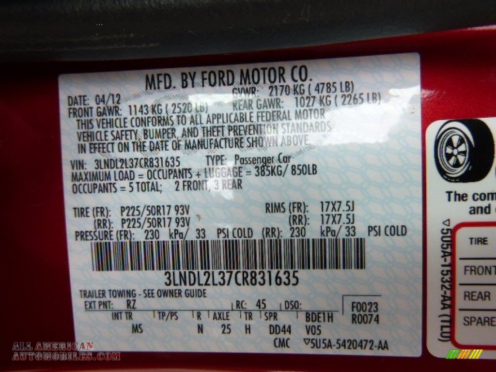 2012 MKZ Hybrid - Red Candy Metallic / Light Camel photo #23