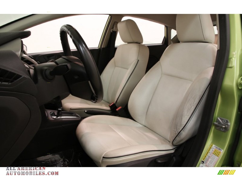 2011 Fiesta SES Hatchback - Lime Squeeze Metallic / Cashmere/Charcoal Black Leather photo #5