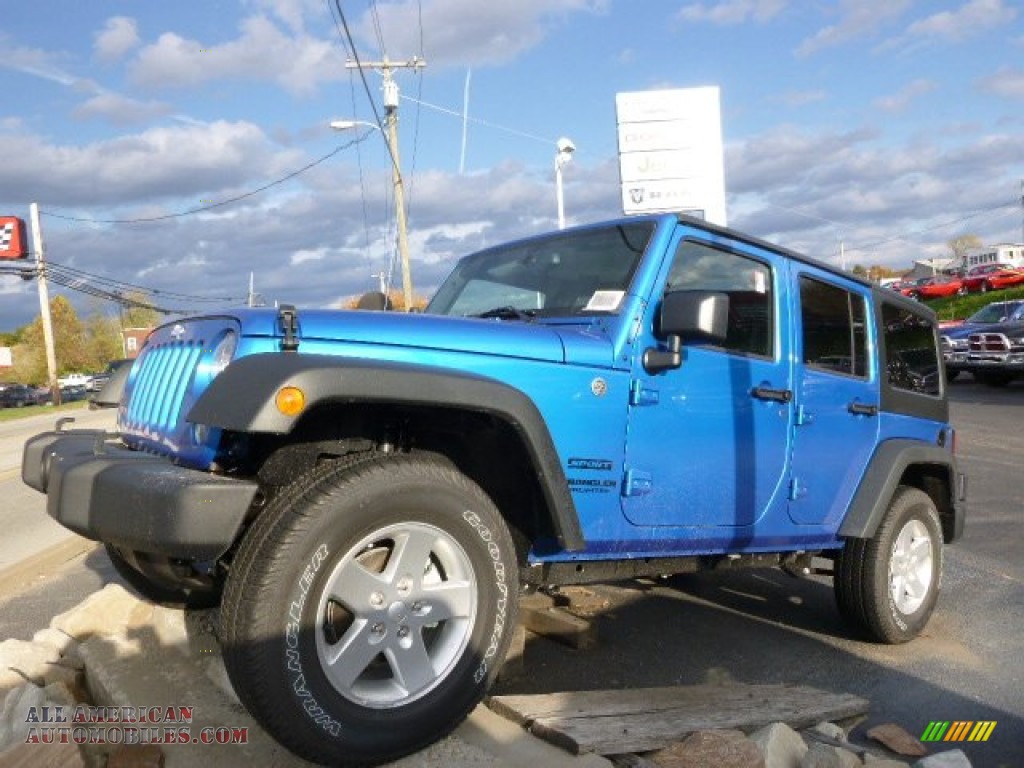 Hydro Blue Pearl / Black Jeep Wrangler Unlimited Sport 4x4