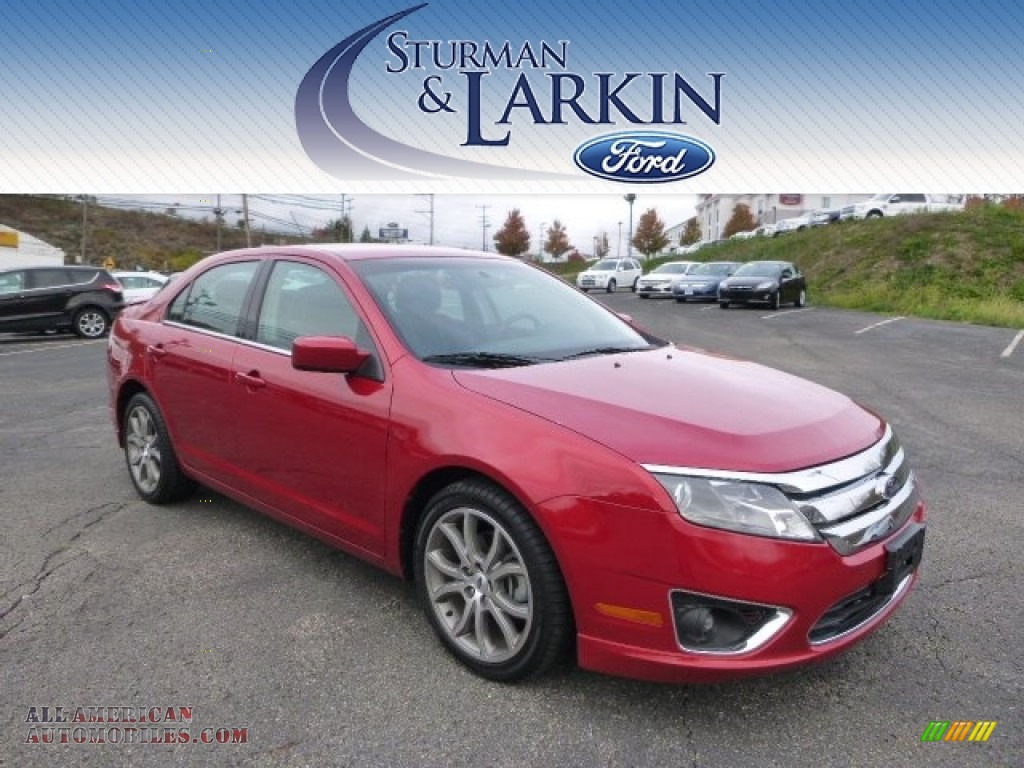 Red Candy Metallic / Charcoal Black Ford Fusion SE