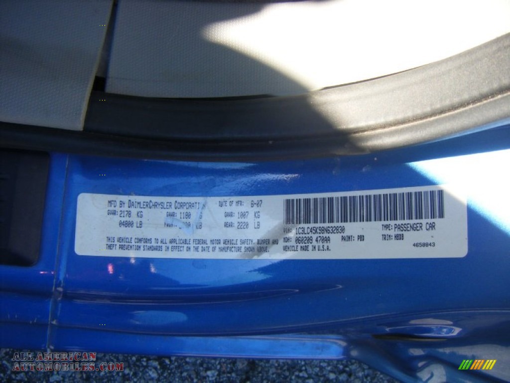 2008 Sebring LX Convertible - Marathon Blue Pearl / Dark Khaki/Light Graystone photo #19