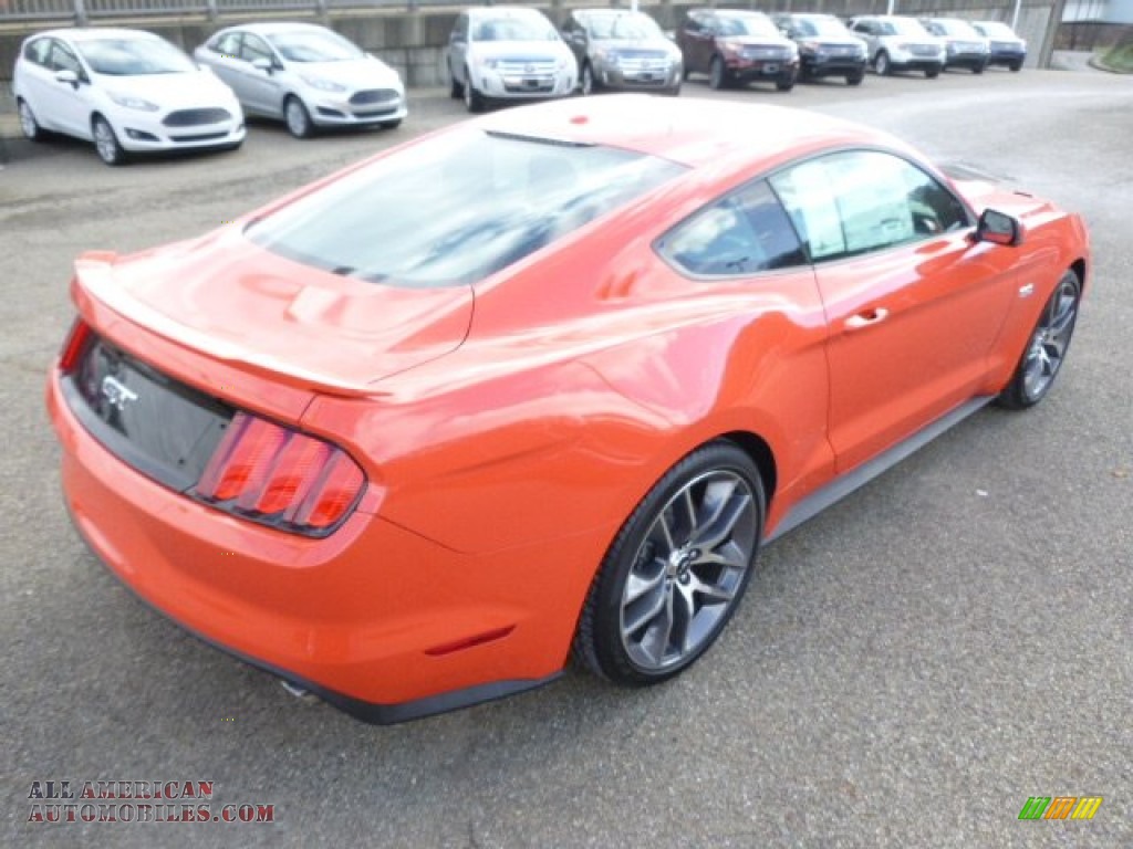 2015 Mustang GT Premium Coupe - Competition Orange / Ebony photo #8
