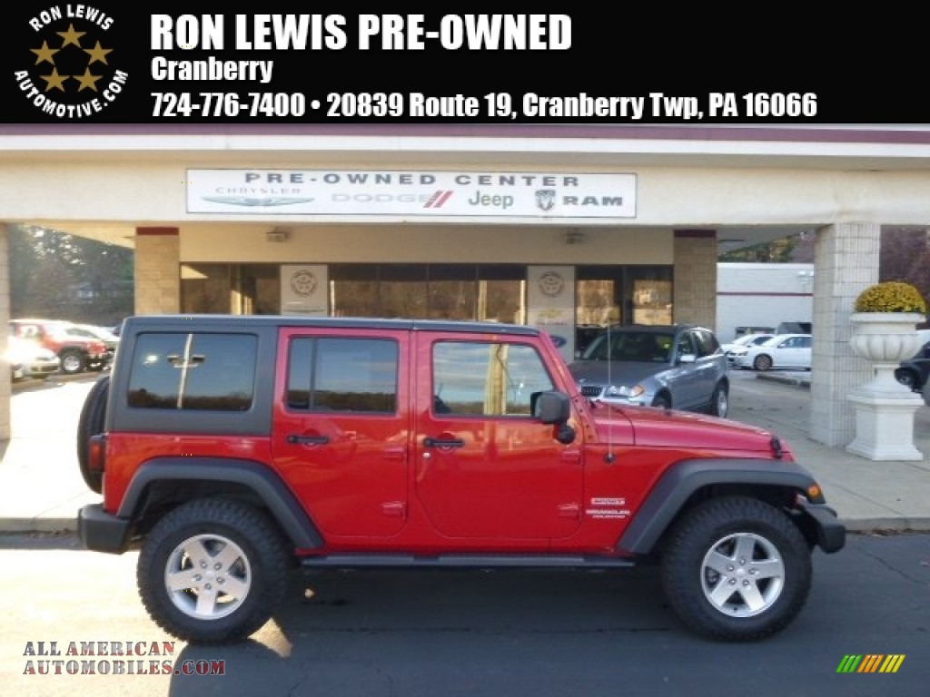 Flame Red / Black Jeep Wrangler Unlimited Sport 4x4
