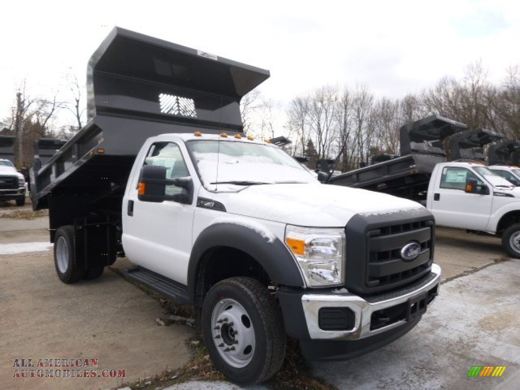2015 F450 Super Duty XL Regular Cab Dump Truck - Oxford White / Steel photo #4