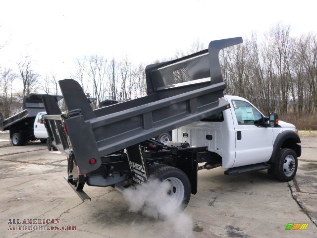 2015 F450 Super Duty XL Regular Cab Dump Truck 4x4 - Oxford White / Steel photo #6