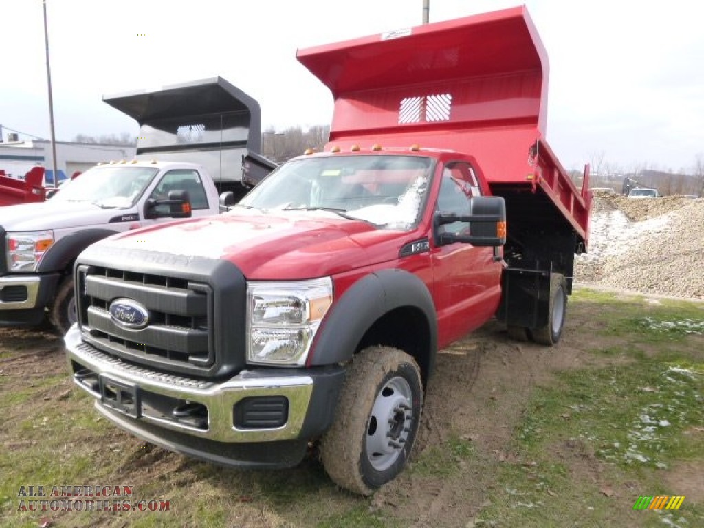 2015 F450 Super Duty XL Regular Cab Dump Truck 4x4 - Vermillion Red / Steel photo #2