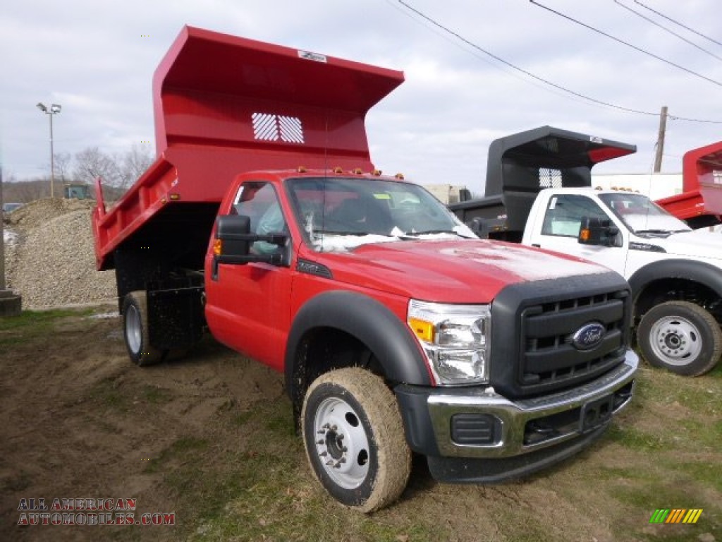 2015 F450 Super Duty XL Regular Cab Dump Truck 4x4 - Vermillion Red / Steel photo #4