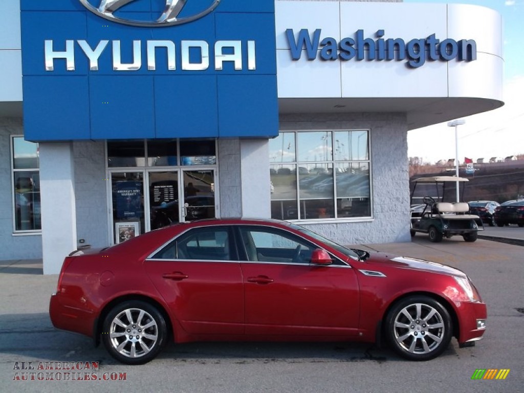 2008 CTS 4 AWD Sedan - Crystal Red / Cashmere/Cocoa photo #2