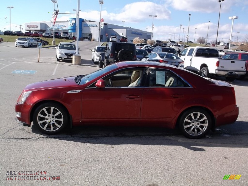 2008 CTS 4 AWD Sedan - Crystal Red / Cashmere/Cocoa photo #6