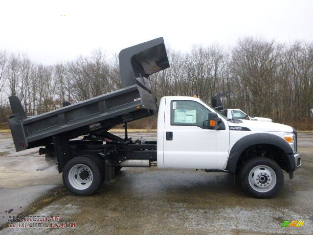 2015 F450 Super Duty XL Regular Cab Dump Truck 4x4 - Oxford White / Steel photo #1