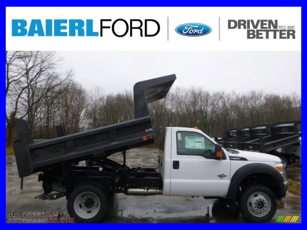 Oxford White / Steel Ford F550 Super Duty XL Regular Cab 4x4 Dump Truck