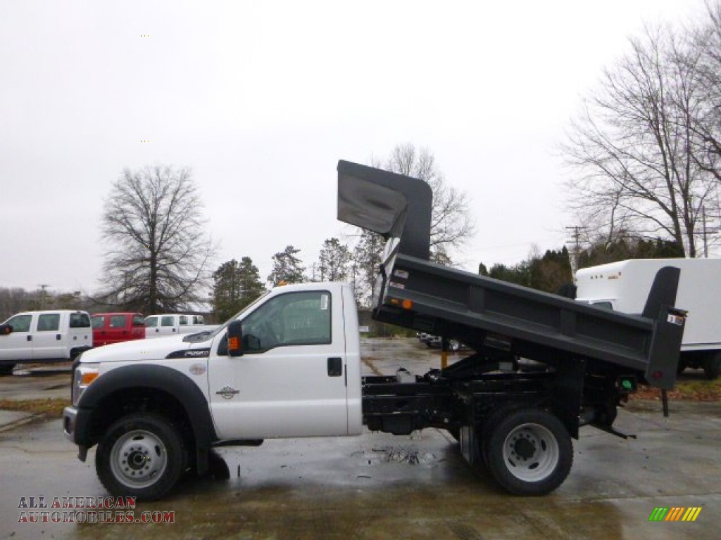 2015 F550 Super Duty XL Regular Cab 4x4 Dump Truck - Oxford White / Steel photo #5